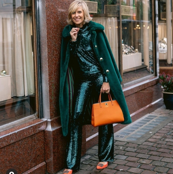 Zara 2pcs Flare sequin pants + top